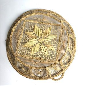 Vintage Accents - Vintage Basket Boho Raffia Round 11” Vintage Accents - Vintage Basket Boho Raffia Round 11”